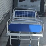 تخت بیمار 2 شکن مدل بستری پایه ثابت رویه توری فلزی بیمارستانی - برند شفایارطب