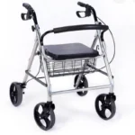 واکر رولیتر چهار چرخ تاشو آلومینیومی مدل بدون جاپایی برند JTS